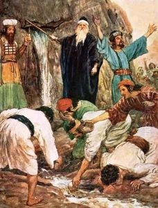 Moses striking the rock by William Hatherell