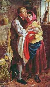 The Blind Basket Maker with his First Child by Michael Frederick Halliday