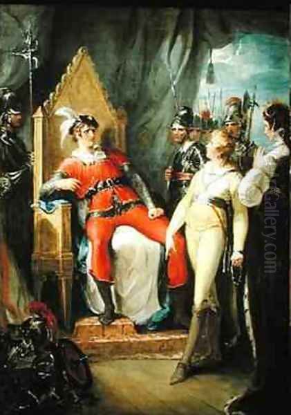 Edward Prince of Wales and his mother Queen Margaret (1430-82) brought before King Edward IV 1442-83 after the Battle of Tewkesbury - view 1