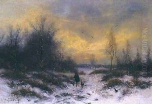 Winter Landscape with a Hunter by Friedrich Josef Nicolai Heydendahl