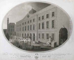 A Perspective View of the Linen Hall in Dublin plate XII of The Linen Manufactory of Ireland by William Hincks