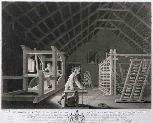 Winding Warping with a New Improved Warping Mill and Weaving plate VII of The Linen Manufactory of Ireland 2 - view 1