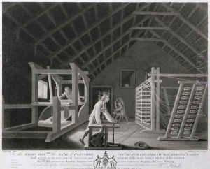 Winding Warping with a New Improved Warping Mill and Weaving plate VII of The Linen Manufactory of Ireland 2 by William Hincks