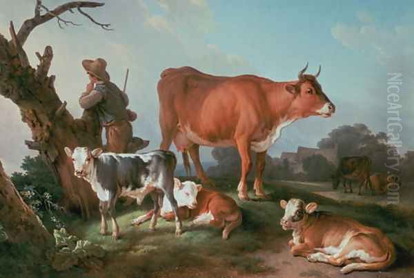 Pastoral scene with a cowherd - view 1
