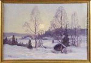 Vinterlandskap I Solsken by Carl Brandt