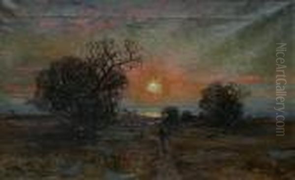 Vandrare I Solnedgang - view 1