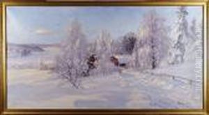 Vinterlandskap I Solljus by Carl Brandt