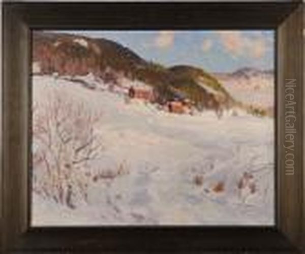 Vinterlandskapmed Stugor - view 1