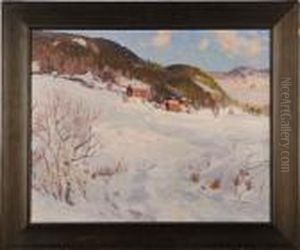 Vinterlandskapmed Stugor