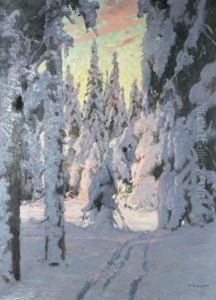 Skog I Vinterskrud by Carl Brandt