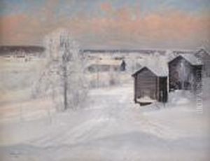 Norrlandskt Vinterlandskap - Motiv Fran Kiruna by Carl Brandt
