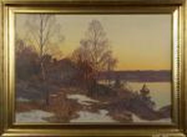 Senvinterlandskap Med Sjo - view 1