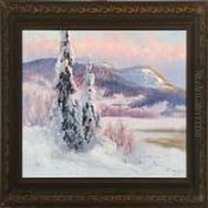 A Winter Landscape From Northern Sweden by Carl Brandt