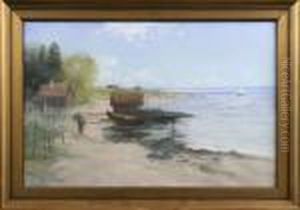 Kustmotiv Med Fiskare Kustmotiv Med Fiskare