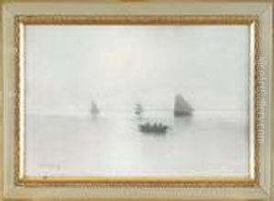 Segelbatar Och Roddbat, Signerad O Daterad C Brandt 98, Pastell, 35x52 by Carl Brandt