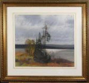 Insjolandskap, Signeradm Och Daterad C Brandt 1907 by Carl Brandt