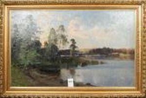 Insjolandskap, Signerad Och Daterad C Brandt 99 by Carl Brandt