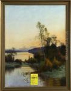 Insjolandskap, Signerad Och Daterad, C Brandt 1904 by Carl Brandt