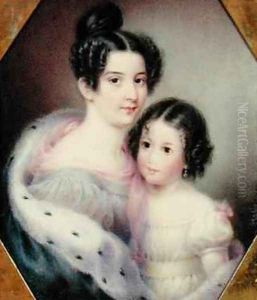 Mrs Charles Alexander Clinton Ann Hone and her Daughter by Ann Hall