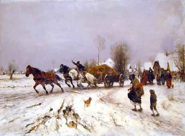 A Village in Winter - view 1