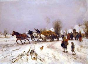 A Village in Winter by Thomas Ludwig Herbst