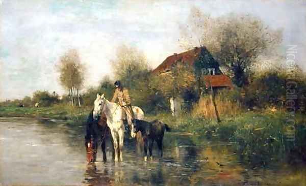 Horses at Water - view 1