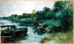 View of the Este at Cranz by Thomas Ludwig Herbst