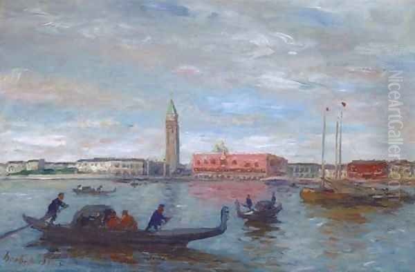 Gondolas before the Dogana, Venice - view 1