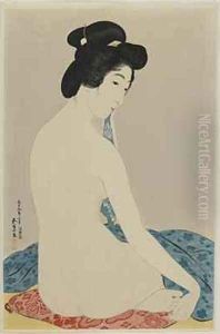 Woman After a Bath Taisho era by Goyo Hashiguchi