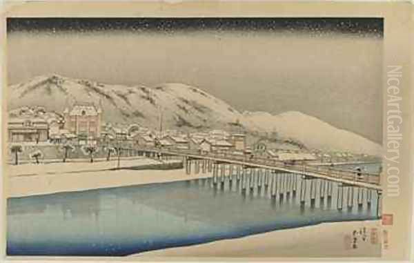 Great Bridge at Sanjo in Kyoto - view 1