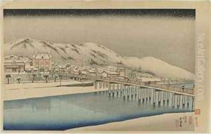 Great Bridge at Sanjo in Kyoto by Goyo Hashiguchi