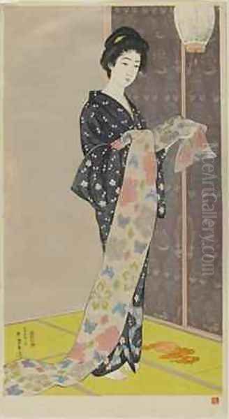 Woman in a Summer Kimono by Goyo Hashiguchi