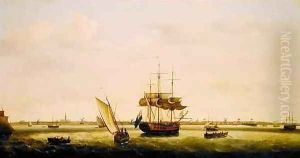 The Frigate Surprise at Anchor off Great Yarmouth Norfolk by Francis Holman