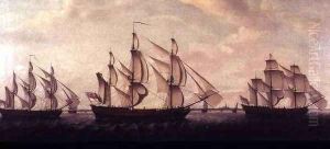 Three Hudson Bay ships in the Thames by Francis Holman