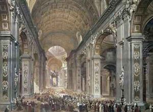 Interior of St Peters Rome by Louis Haghe