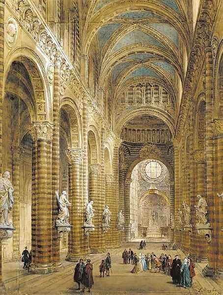 Interior of the cathedral at Sienna - view 1