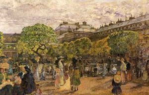 An Afternoon in the Gardens of the Palais Royal by Frederic-Anatole Houbron