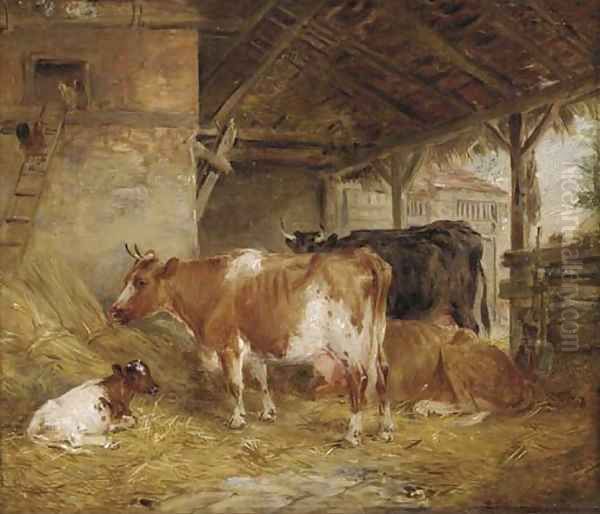 Cows in a barn - view 1