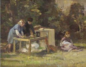 Feeding the rabbits by Robert Hope