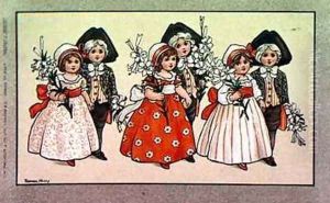 Lilies Victorian card by Florence Hardy