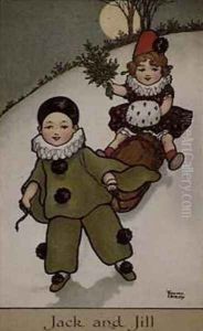 Jack and Jill Victorian card by Florence Hardy