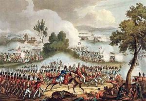 The Left Wing of the British Army in Action at the Battle of Waterloo by William Heath