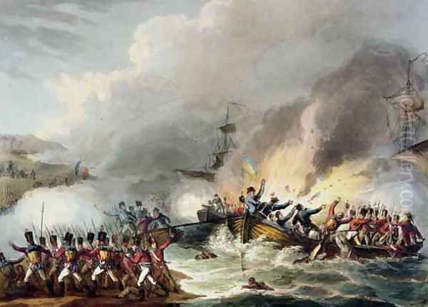 Landing of the British Troops in Egypt March 1801 from The Martial Achievements of Great Britain and her Allies from 1799 to 1815 - view 1