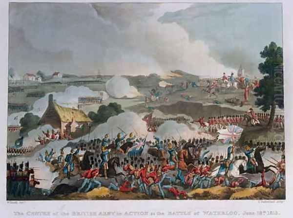 The centre of the British army in action at the Battle of Waterloo - view 1