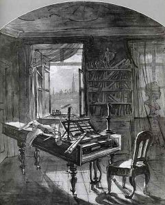 Beethovens Room 1827 by Johann Nepomuk Hoechle