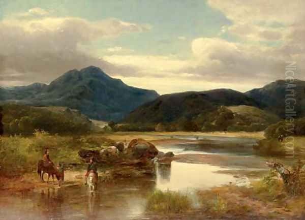 Horse Riders by a River; Scottish Countryside Two Works - view 1