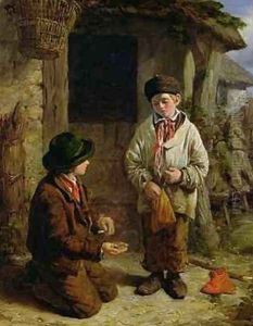 Boys Playing with Marbles