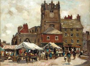 Market day, Richmond, Yorkshire by James Whitelaw Hamilton