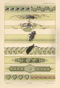 Beetles plate 14 from Fantaisies decoratives by Jules Auguste Habert-Dys