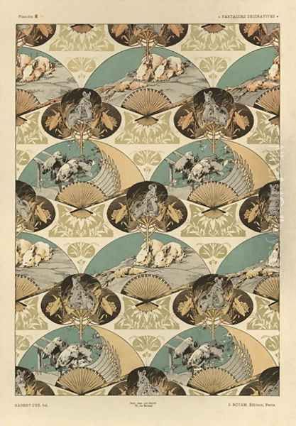 Fans plate 14 from Fantaisies decoratives - view 1